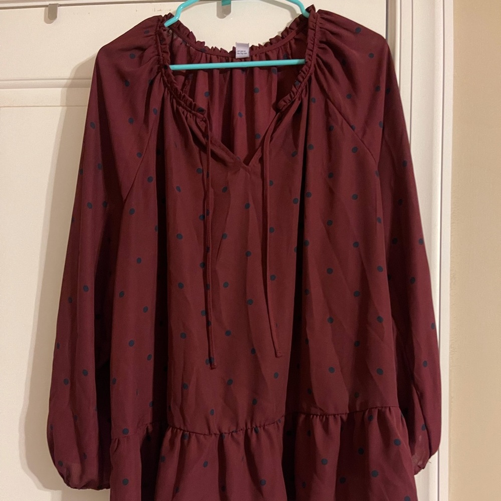 Old Navy Peplum Polka Dot Top sz XXL